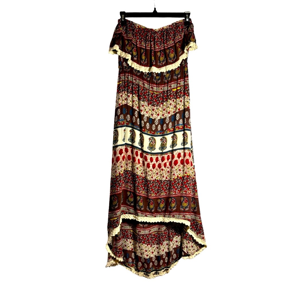 Peppe Peluso Strapless Boho Cotton Dress sz M